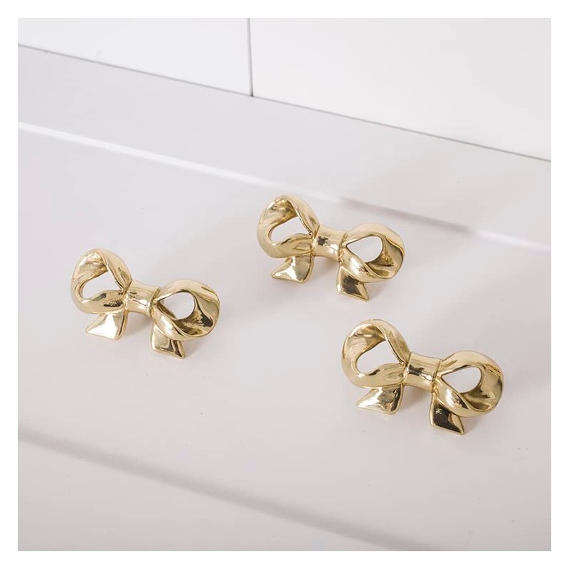 UniDes 4 Pack Gold Brass Knobs for Dresser,Drawers and Cabinet,