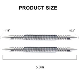PMIIO Dual Head Nail Setter Spring Loaded Nail Set Spring Nail Punch Hammerless Tool Kit 1/32″& 1/16″ Tools 3500 PSI Striking Force Counter Punch - 2 PCS