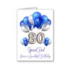 dad Happy 80th Birthday Card 80 age Balloons (envelope Included)