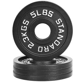Fitvids Olympic Cast Iron 2-Inch Weight Plate for Strength Training & Weightlifting, Multiple Weights Available, 5LB (Set of 4)