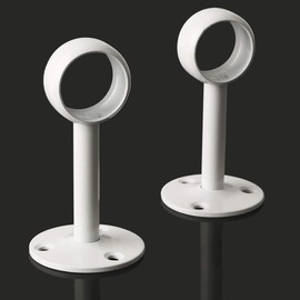 SAYAYO Curtain Pole Holder Ceiling Mount White with Screws for Attaching Curtain Rods to Ceilings or Walls Pack of 2 25 mm Diameter