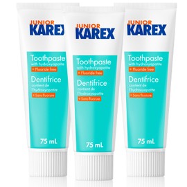 Junior KAREX toothpaste - 3 x 75 ml | Caries protection for children from 6 years with BioHAP | For the special needs of children's mixed dentition | Repairs small defects in tooth enamel