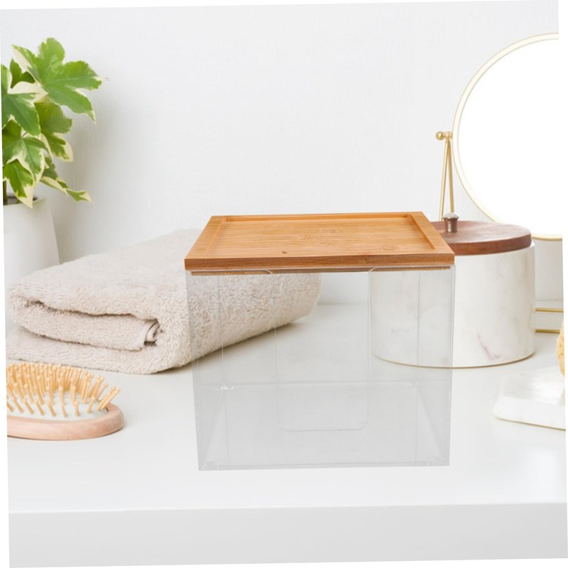FRCOLOR Clear Acrylic Tissue Box Holder Stylish Face Towel Storage