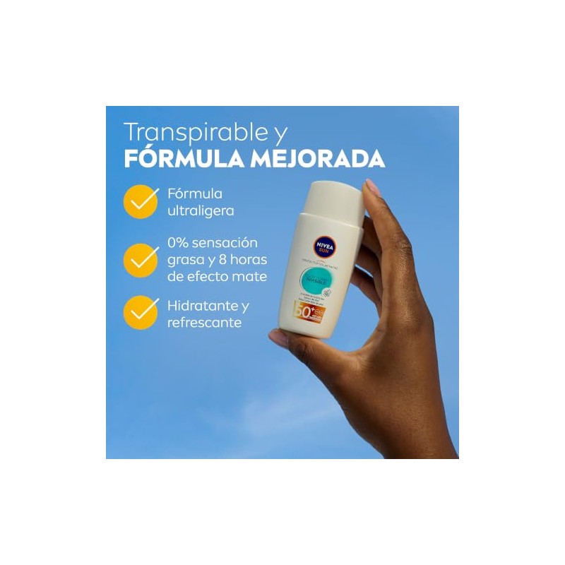 Protector Solar Facial NIVEA SUN Fluido Diario Invisible Antioxidantes Fps50