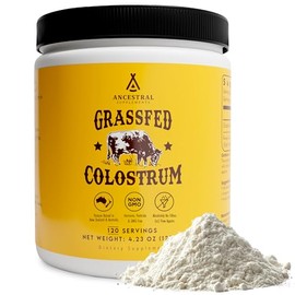 Ancestral Supplements Calostro bovino en polvo - Alimentado con pasto, liofilizado, para fortalecer el sistema inmunitario y la salud intestinal, 120 porciones