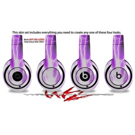 Skin Decal Wrap Works with Beats Studio 2 and 3 Wired and Wireless Headphones Lightning Purple Skin Only Headphones NOT Included