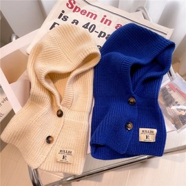 Balaclava Women's Hooded Scarf Winter Neck Warmer Hat (Free Size, Height 29cm) lf3527 45CmWb45-4 Apricot 4ea