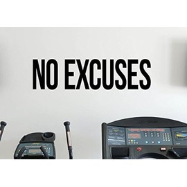 No Excuses Self Motivation Quote Gym Vinyl Decal Workout Fitness Wall Sticker Sport Home Gym Interior Wall Graphics