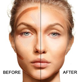 Apooliy 2-in-1 Cream Contour & Highlighter Sticks,2pcs Non-Greasy Bronzing and Illuminating Makeup,Sculpt 3D Effects,Easy-Blend Contour Pen,High Pigment