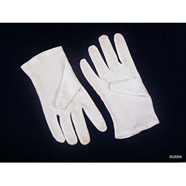 Women's Soft 100% Cotton Gloves (Ideal for Moisturising) Size 8&nbsp;-&nbsp;8.5&nbsp;x 2&nbsp;Pairs (White)