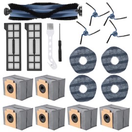 Luqixcey 19 Pack Replacement Parts Kit for eufy X10 Pro Omni Robot Vacuum,Accessories for eufy X10 Pro Omni with 1 Roller Brush,1 Bristle Brush,4 Side Brushes,2 Filters,6 Dust Bags,4 Mopping Pads