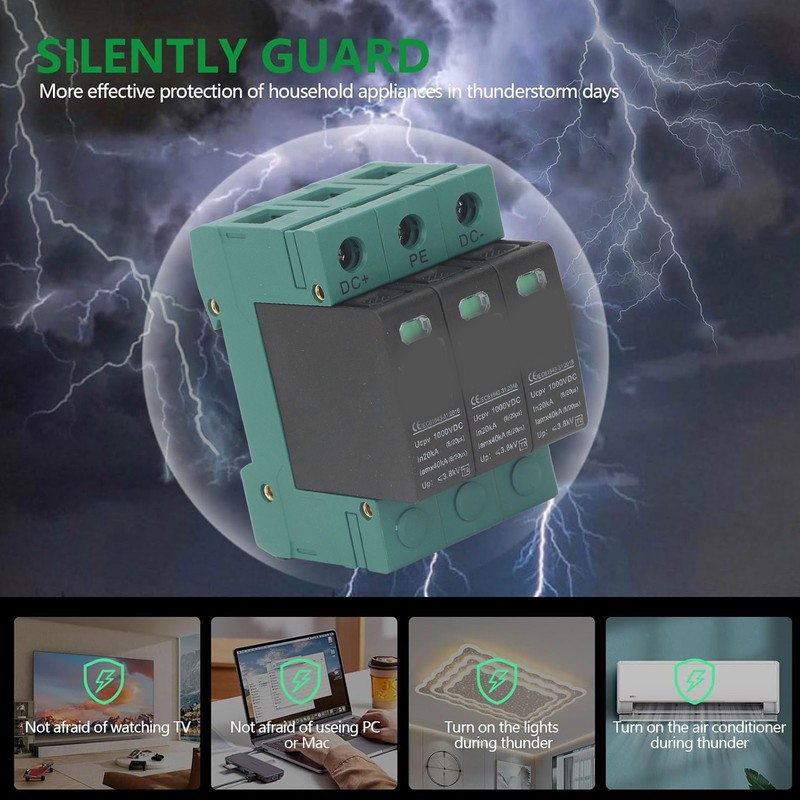 Surge Protective Device 1000V DC 20‑40KA 3P PC Photovoltaic PV