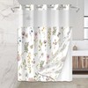 Mightree No Hook Shower Curtain Set with Snap in Fabric