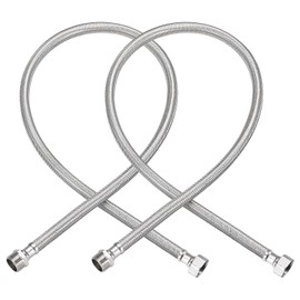 sourcing map 32 Inch Long Faucet Supply Line Connector, 2pcs G1/2 Female Compression Thread x G1/2 Male Connector Straight Thread 304 Stainless Steel Water Supply Hose Line
