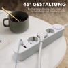 Mehrfachsteckdose mit USB, Realmade 3 Fach Steckdose, Verlängerungskabel Weiß 1,5m