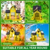 Solar Bird Feeders House for Outside Hanging, Metal Wild Bird