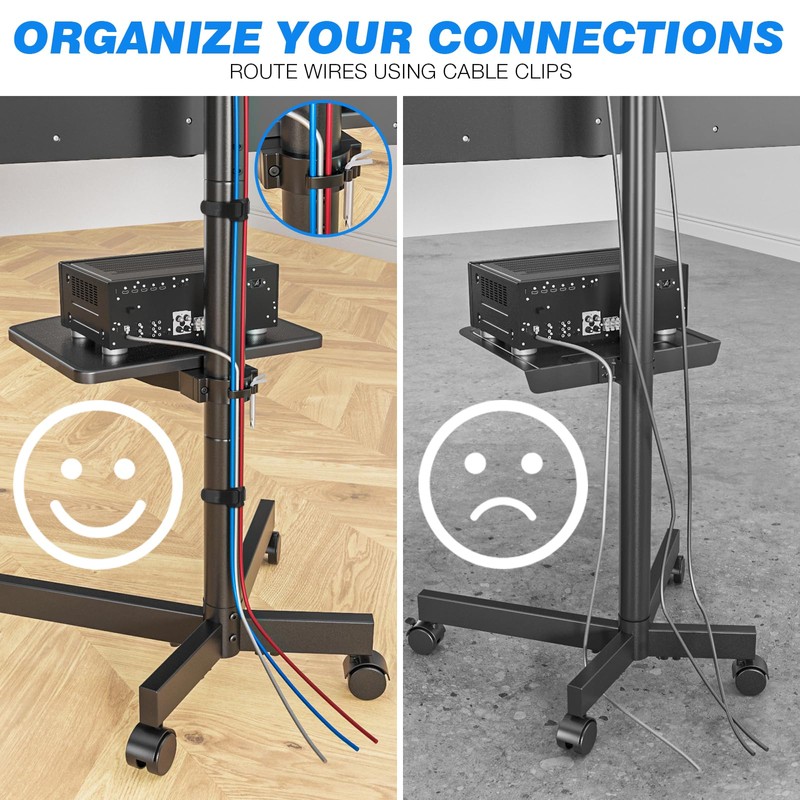 Rfiver Mobile TV Stand for 23-60 Inch LCD LED Flat/Curved