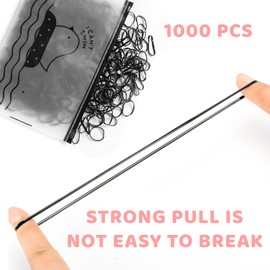 CATOR Pack of 1000 Hair Bobbles with 1 Hair Band Cutter Remover + 2 Braiding Aid Hair, Small Hair Bobbles, Small Mini Hair Bobbles, Transparent Hair Bobbles Girls