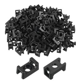 MECCANIXITY 500pcs Cable Tie Base Saddle Type Mount Wire Holder, 0.5"x0.28"x0.22" Wire Clips Organizer Holders Clamps for Electronic Wires, Black 0.13"Dia