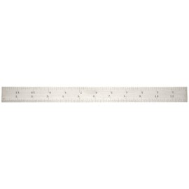 Starrett 1604R-12 Spring Tempered Steel Rule With Inch Graduations, 4R Style Graduations, 12" Length, 1" Width, 3/64" Thickness