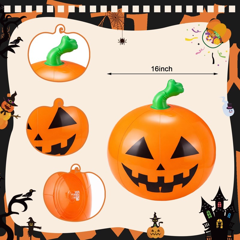 4 Pcs Summer Halloween Pool Decorations Funny Inflatable Floats 16"