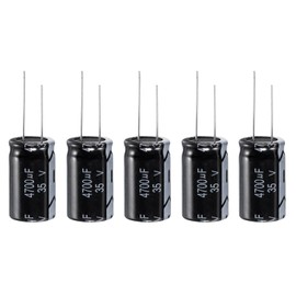 PATIKIL 35V 4700uF Electrolytic Capacitors, 5Pcs 18x30mm Aluminum High Frequency Electrolytic Capacitors for TV, LCD Monitor, Refrigerator, Circuit Boards, Black
