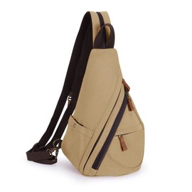 HAWEE Unisex Backpack Small Women's Shoulder Bag Lightweight Chest Bag Men's Shoulder Bag Crossbody Retro Shoulder Backpack Sling Backpack Canvas Sling Bag for Cycling Camping Hiking Travel School,