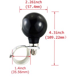 Abfer 8 Ball Steering Wheel Spinner Suicide Knob Power Handle Driving Assist for Most Lawn Mowers, Forklifts, Tractors, Black
