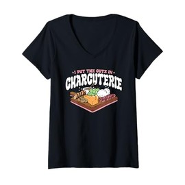Womens I Put The Cute In Charcuterie Apparel V-Neck T-Shirt