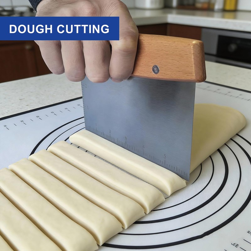 Vriysei Professional Dough Cutter & Bench Scraper - Ultimate Dough