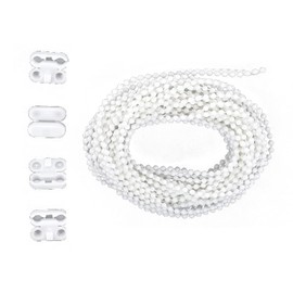 Plastic Roller Blind and Roman Shade Blind Beaded Chain Cord,Blind Chain Connector,4.5mm Roller Blind Chain Beaded Pull Chain Extension with 4pcs Mating Connector,for Curtain Roller Repair Fitting,5M