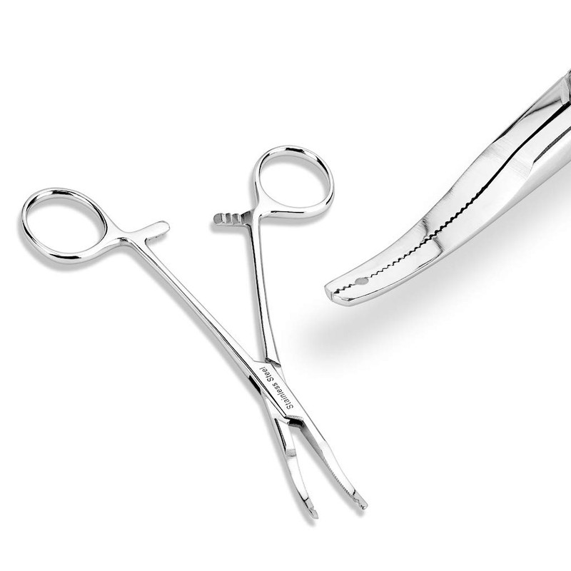 Micro Thin Tip Dermal Anchor Kelly Forceps Tool - 0.5mm