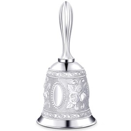 Hand Bell Metal Call Bell Alarm Hand Held Service Call Bell Desktop Bell Tea Dinner Bell Game Bell, Christams Bell, Bright （Bronze）…