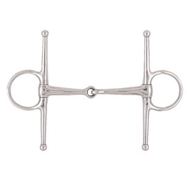 Korsteel Stainless Steel Full Cheek Snaffle Bit, 6"