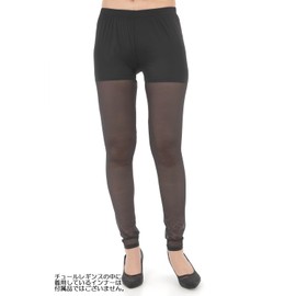 Liapom Women's Leggings, Tulle, Spats, Chiffon, Lace, Sheer, See-through, 12/4 Length, Mesh, Beautiful Legs, Black
