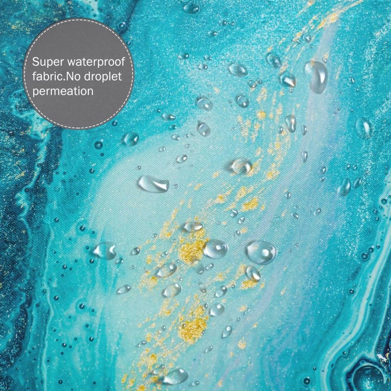 Domoku Marble Waterproof Shower Curtain with Hooks, Machine Washable Easy-Care