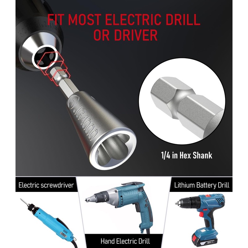 Katerk Upgraded 3pc Fast Wire Twister Tool for Drill, Electrical