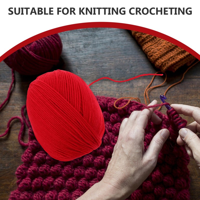 SEWACC Red Yarn for Hand Knitting and Crocheting Clothes Scarves