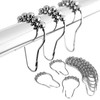 WUWOLI Silver Dragon Rose Shower Curtain, 72 x 72 Inch