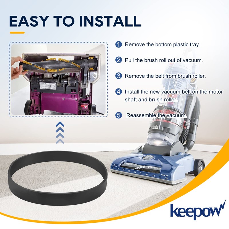 KEEPOW Replacement Belts for Hoover Vacuum Elite Rewind Plus UH71200,