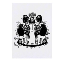 'Racing Car' Temporary Tattoo - Water Resistant, Skin-Safe, Non-Toxic Transfer (TO00068595)