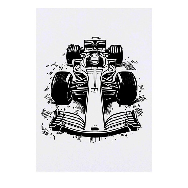 'Racing Car' Temporary Tattoo - Water Resistant, Skin-Safe, Non-Toxic Transfer