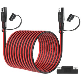 unrulysoul 25FT 12AWG SAE Extension Cable, 12 AWG SAE Quick Disconnect Wire Harness 12 Gauge with Polarity Reverse Adapter for Solar Panel RV Battery Automotive and Marine Applications (12AWG 25FT)