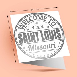 1 x Greeting Card BW - Welcome To Saint Louis Missouri USA - Blank Birthday Celebration Anniversary #40345