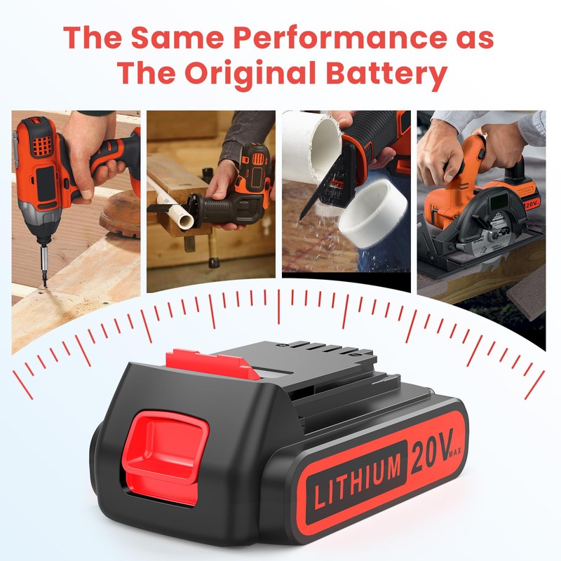 Djsanu 20 Volt 3500mAh Battery Compatible with Black & Decker