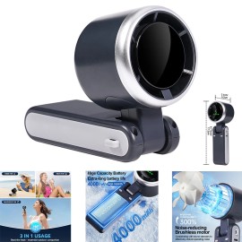 Portable Handheld Fan 5 Gear Wind Rechargeable Air Cooling Turbo Fan LED Display