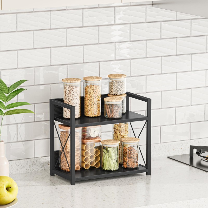 Giikin Kitchen Counter Shelf, 2 Tier Kitchen Spice Rack Organizer