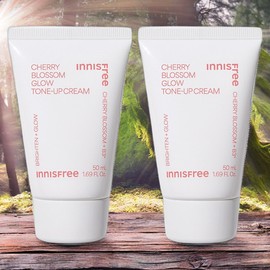 Innisfree Moisturizing Cream Skin Nourishing Cream Cherry Blossom Glow Tone Up Cream 2 x 50ml / 이니스프리 수분크림 피부결 영양크림 왕벚꽃 글로우 톤업 크림 2개 50ml