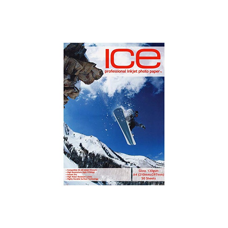 100 x ICE A4 Gloss Inkjet Photo Printing Paper -