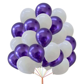 30pc 10 inch Balloons 2 Color Combination White Purple Latex Balloons Mix Pack For Birthday Wedding Baby Shower Party Decoration Supplies